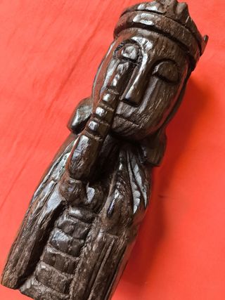 DECORACIÓN 2 FIGURAS REYES CATÓLICOS MADERA MACIZA