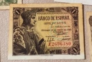 Billete una peseta banco españa 1943
