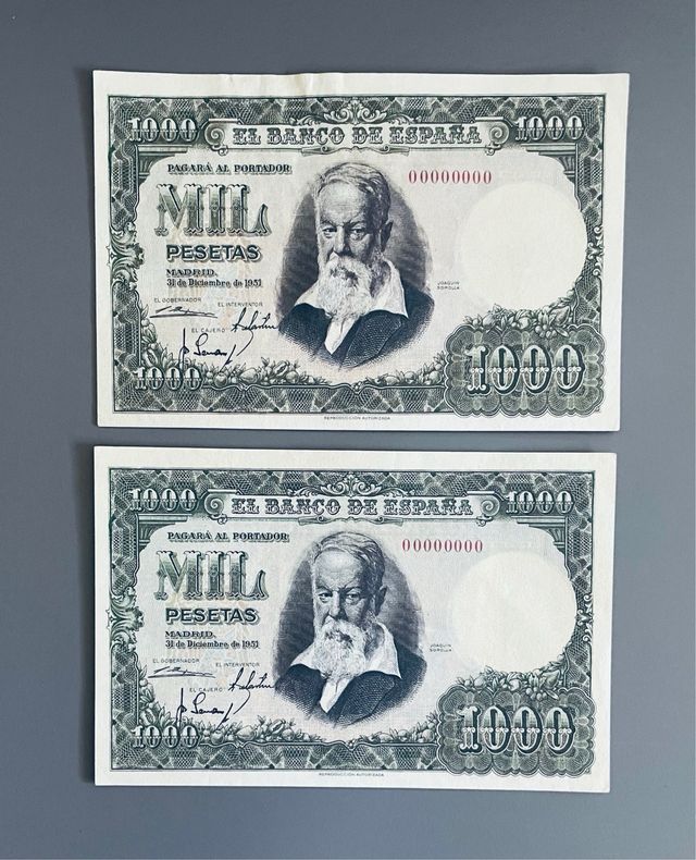 Billetes de españa ( facsimil sin Uso )..