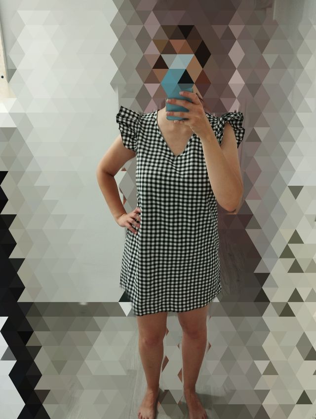 Vestido corto de cuadros Vichy de SHEIN