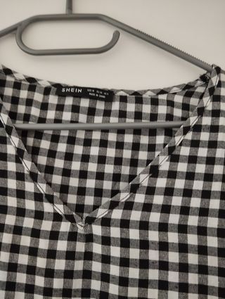 Vestido corto de cuadros Vichy de SHEIN 