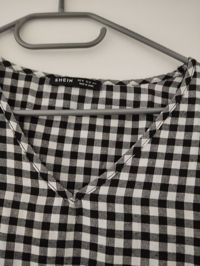 Vestido corto de cuadros Vichy de SHEIN