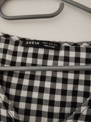 Vestido corto de cuadros Vichy de SHEIN 