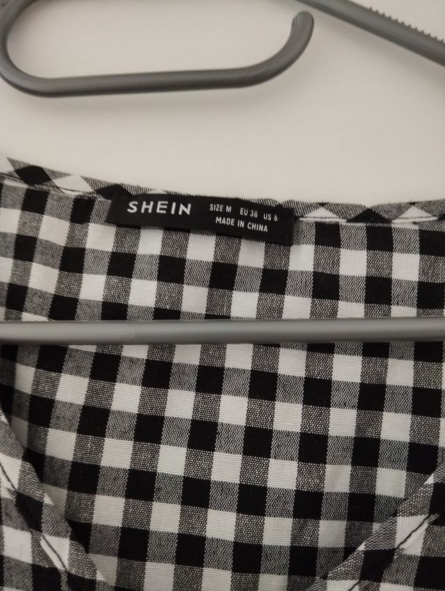 Vestido corto de cuadros Vichy de SHEIN