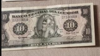 Billete 10 sucres ecuador