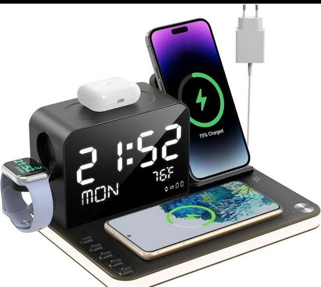 Caricatore wireless con luce notturna Bluetooth