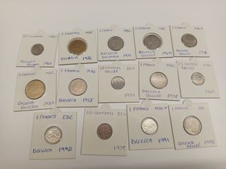 Lote monedas de Bélgica 