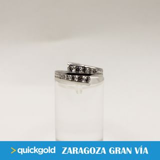 ANILLO ORO BLANCO 18 KT CON CIRCONITAS
