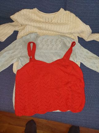 Conjunto top +2 jerseys crochet (ganchillo) 