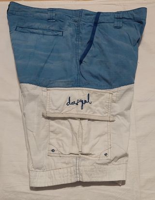 Bermuda cargo caballero azul/blanca Desigual
