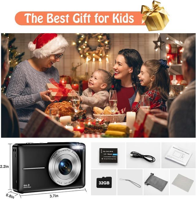 Cámara de Fotos Digital HD 1080P 44MP Zoom 16X