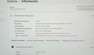 Asus Zenbook 14 Intel i7 / 16 GB RAM / 512 GB SSD