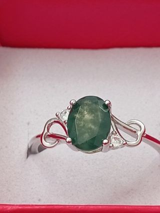 Anillo plata 925 con piedra ágata musgos