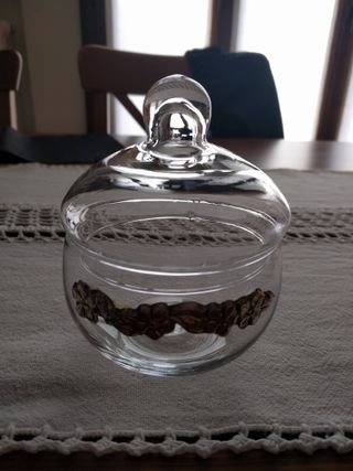 vasetto vetro, bomboniera argento