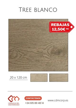 Porcelanico Efecto Madera - 20 x 120 cm