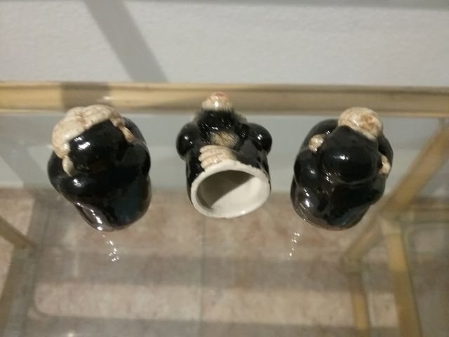 "Tres monitos sabios" dedales cerámicos