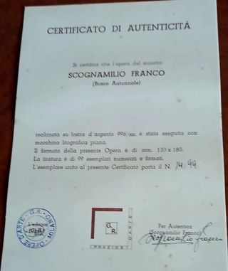 Quadro autore scognamilio "Bosco Autunnale