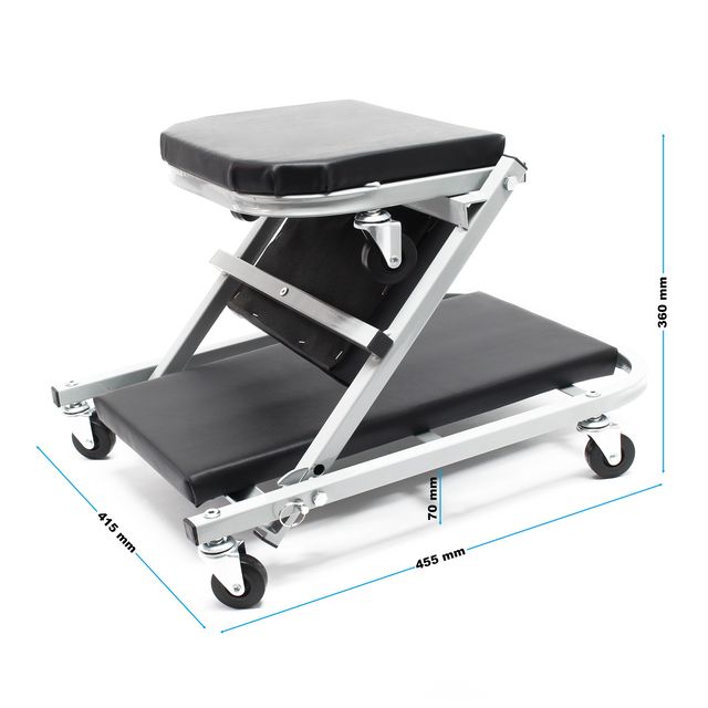 ✅ Robusta Camilla mecánico taburete taller 2- en-1