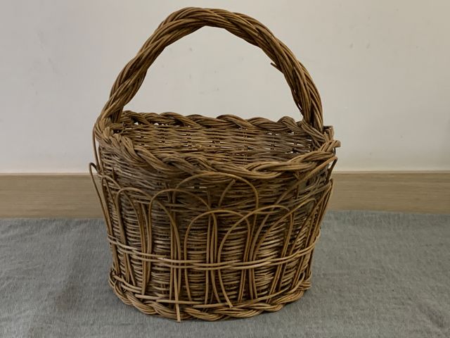 Cestino in vimini vintage anni '40/50