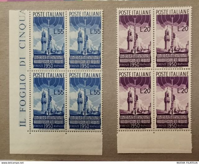 FRANCOBOLLI ITALIA 1950 RADIODIFFUSIONE