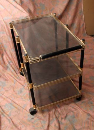 CARRITO BOTELLERO "CARMELA"-METAL DORADO