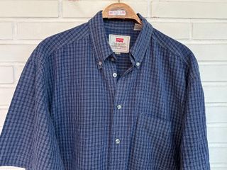 VINTAGE camisa cuadros azules LEVIS talla L