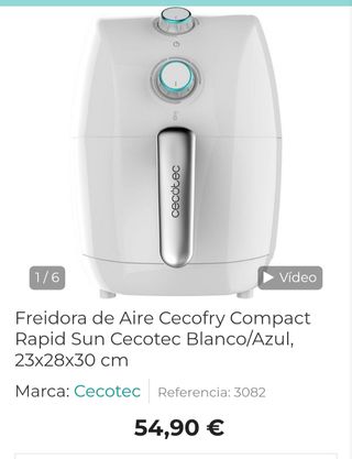Freidora de aire sin aceite CECOTEC
