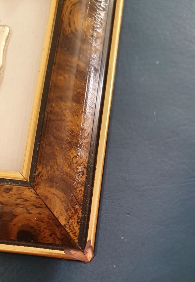 Quadretto vintage dipinto su foglia oro