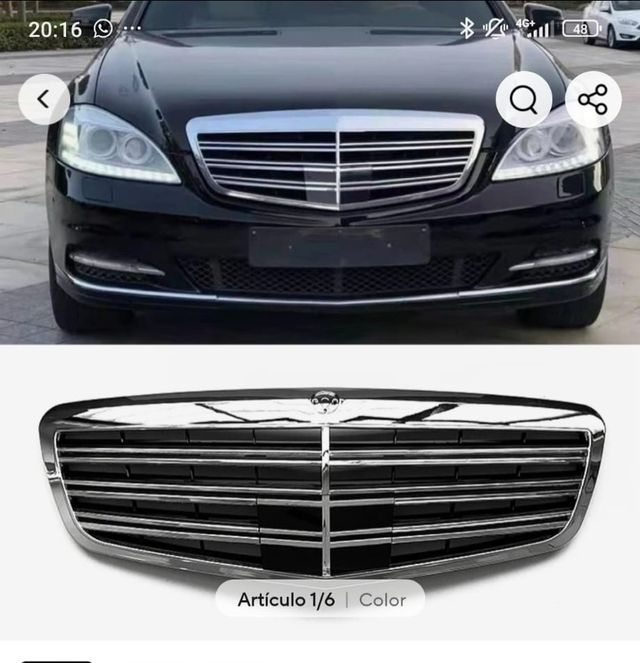 Rejilla parachoques delantero Mercedes clase S