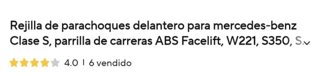 Rejilla parachoques delantero Mercedes clase S