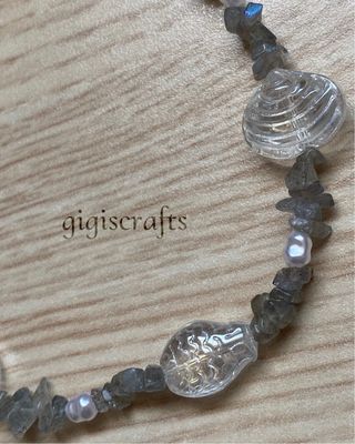 Duo pulsera y tobillera artesanal de labradorita