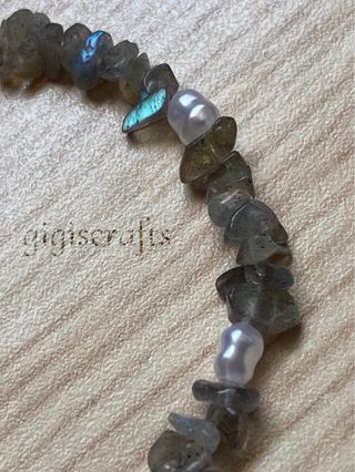 Duo pulsera y tobillera artesanal de labradorita