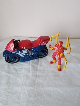 Lote de moto y figura de PVC Spiderman 