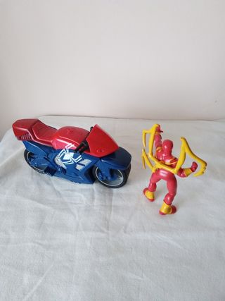 Lote de moto y figura de PVC Spiderman 