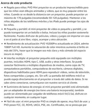 Mini proyector portátil 1080P Full HD