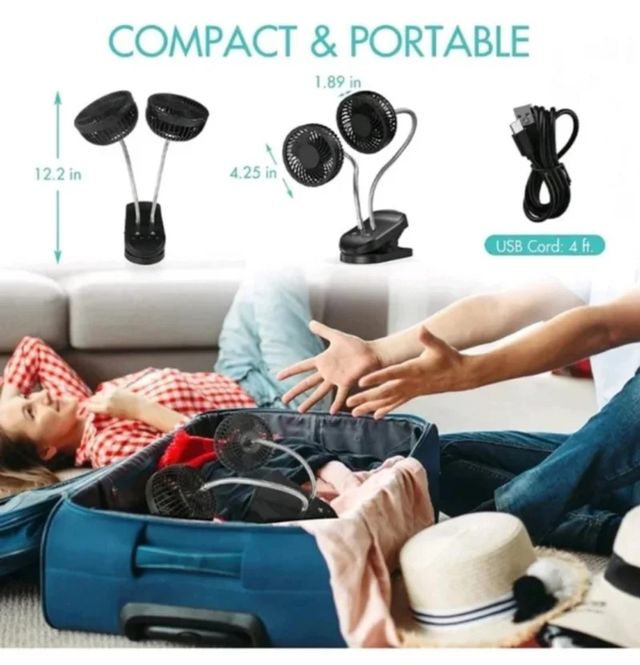 Ventilador doble cabezal sin cables