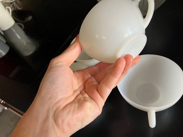 Juego 4 tazas blancas café o café con leche