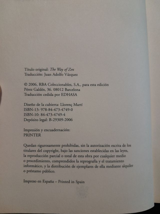 Libro: El camino del Zen.