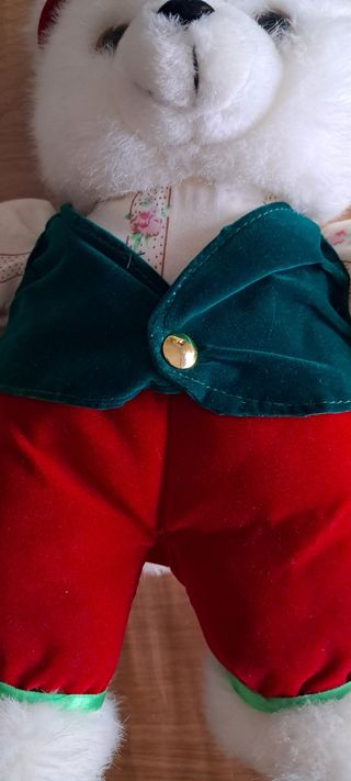 Peluche orso bianco in abito tradizional