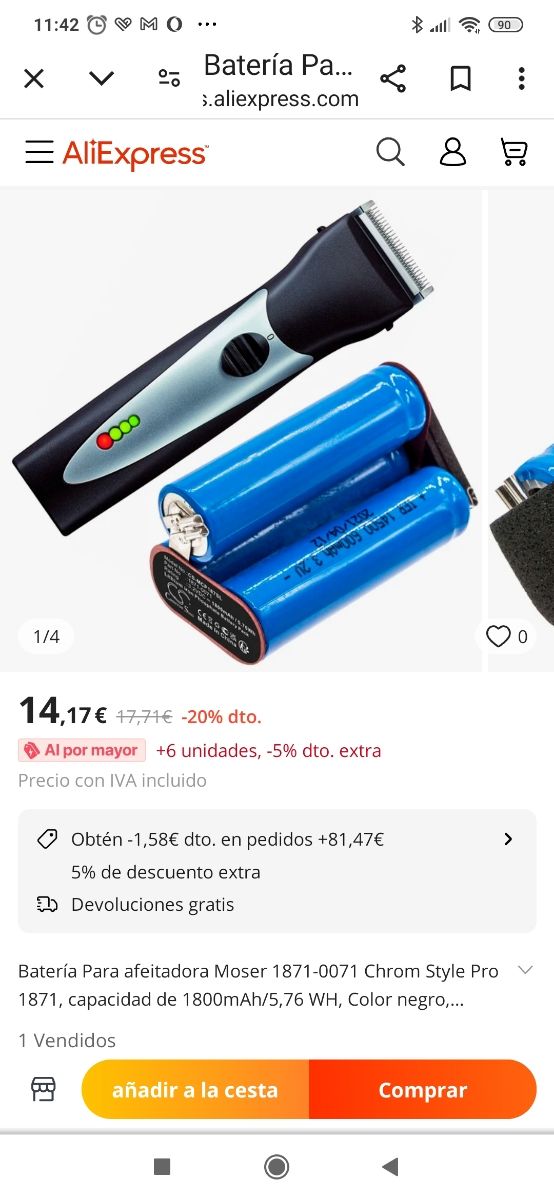 Maquina de cortar el pelo 