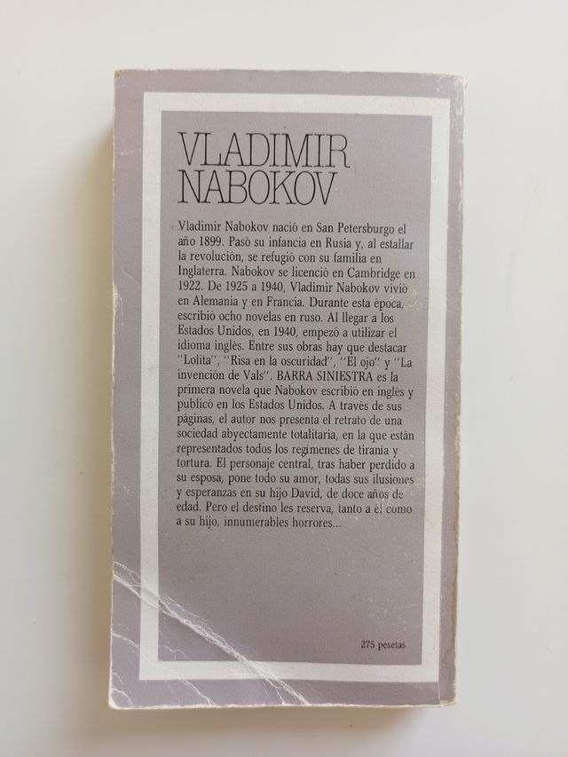 📚 LIBRO "BARRA SINIESTRA"DE NABOKOV