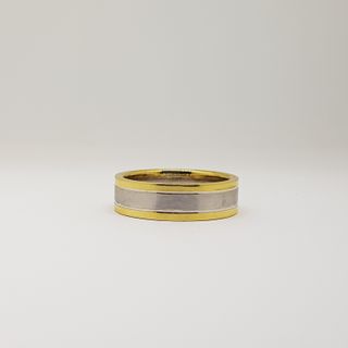 Alianza Dos Oros con 3 Diamantes 0.10ct en total