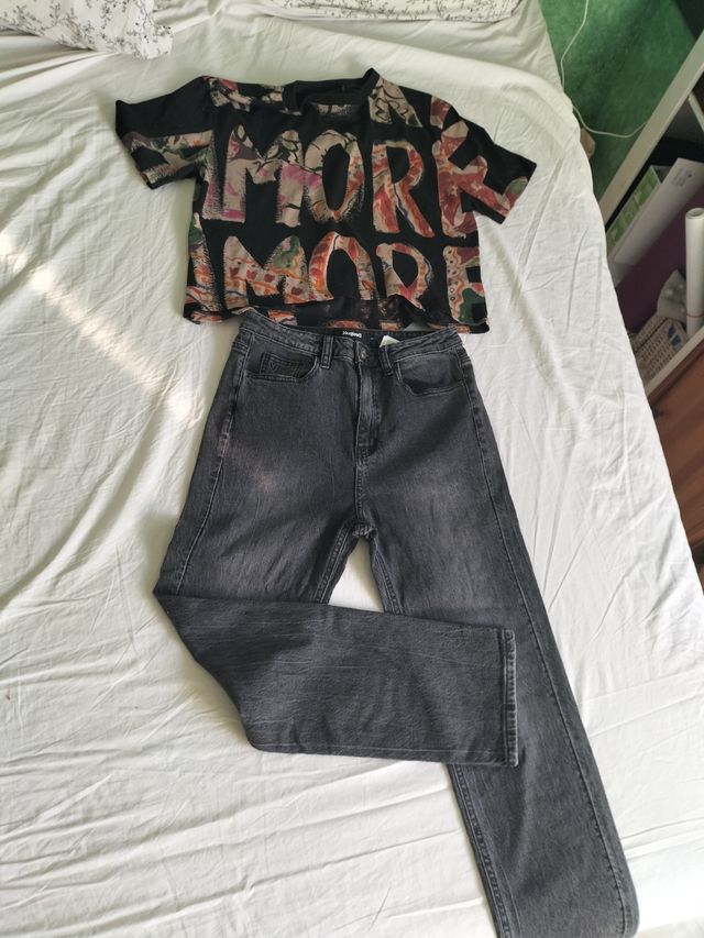 Conjunto camiseta y tejano DESIGUAL