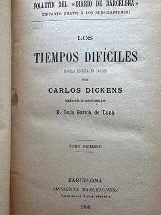 TIEMPOS DIFICILES - CHARLES DICKENS 1906