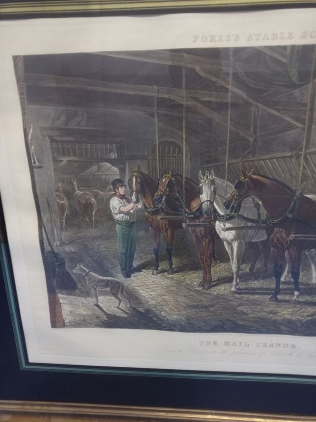 Antigua litografía enmarcada Fores's