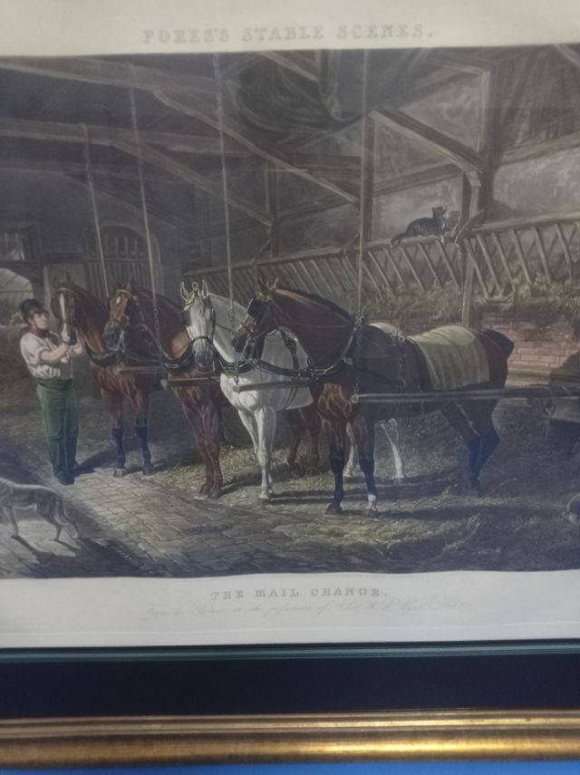 Antigua litografía enmarcada Fores's