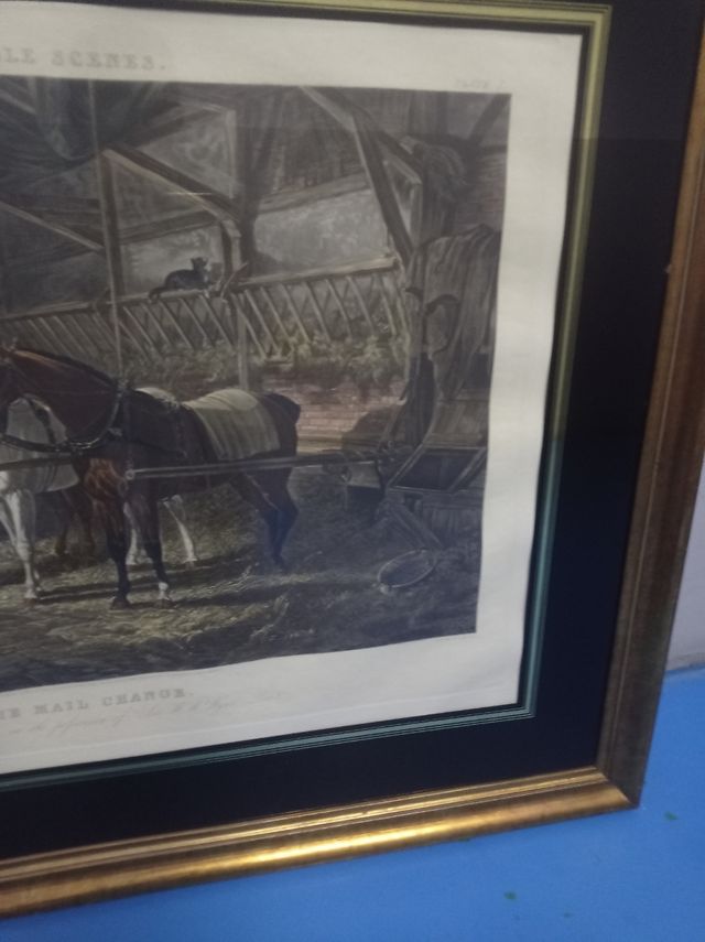 Antigua litografía enmarcada Fores's