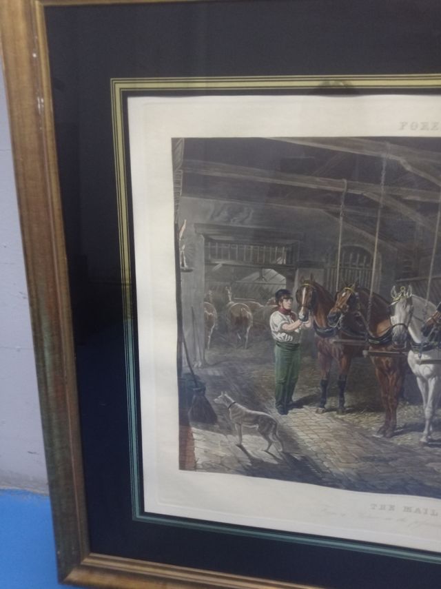 Antigua litografía enmarcada Fores's