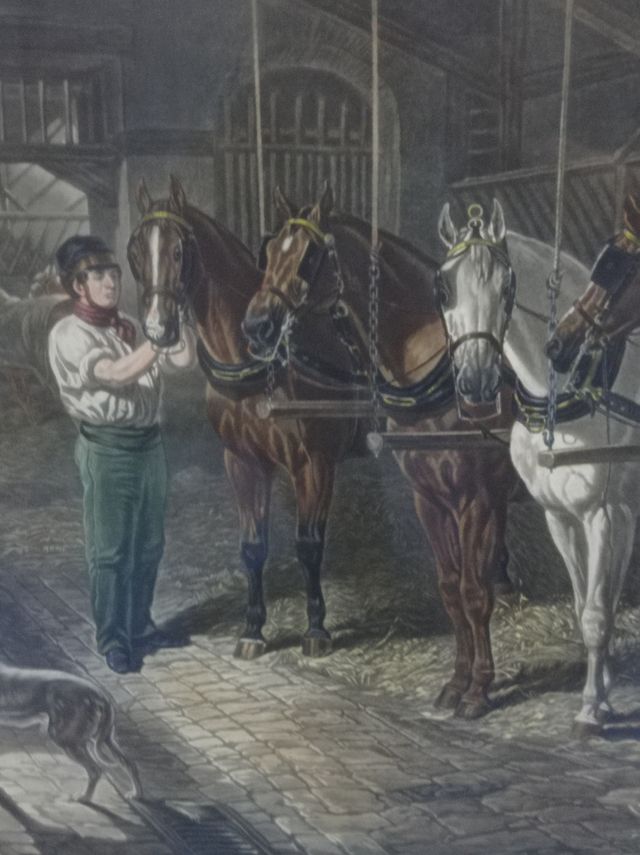 Antigua litografía enmarcada Fores's