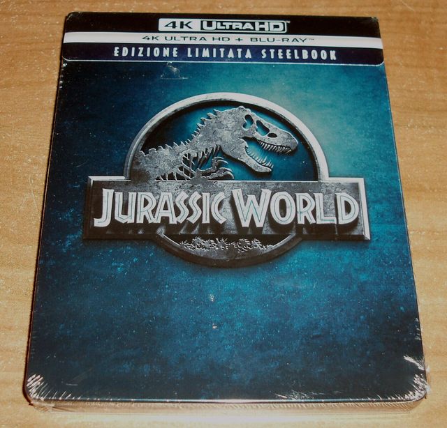 JURASSIC WORLD 4K UHD+BLU-RAY STEELBOOK NUEVO